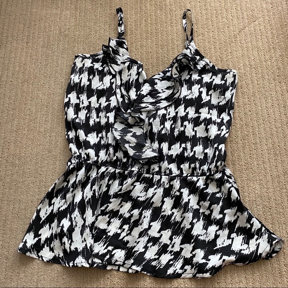 Silk V Neck Ruffled Tank - Picture 1 of 2